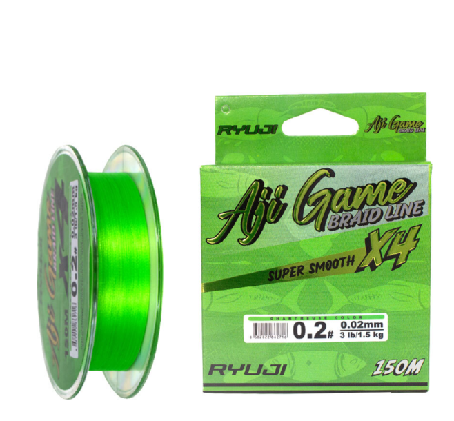 Ryuji Aji Game 4x 150 Mt Chartreuse İp Misina 0.02 mm
