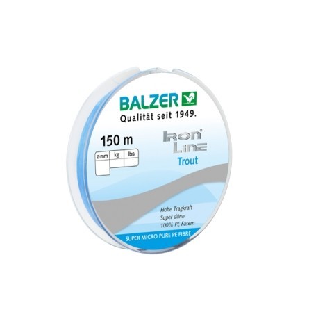 Balzer 12648 İron Line Trout PE 8 Örgü İp Misina 150mt Su Mavi