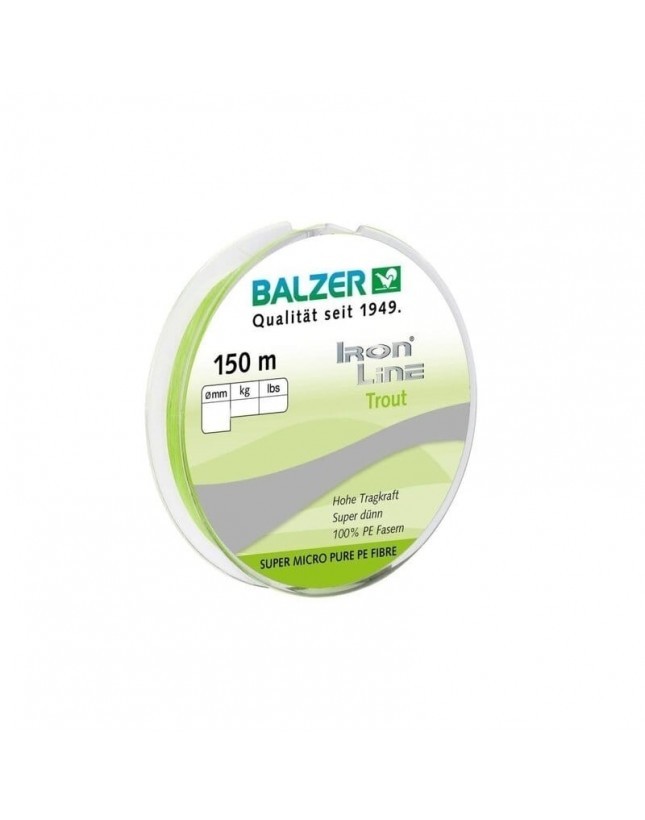 Balzer 12650 İron Line Trout PE 8 Örgü İp Misina 150mt Chartrush
