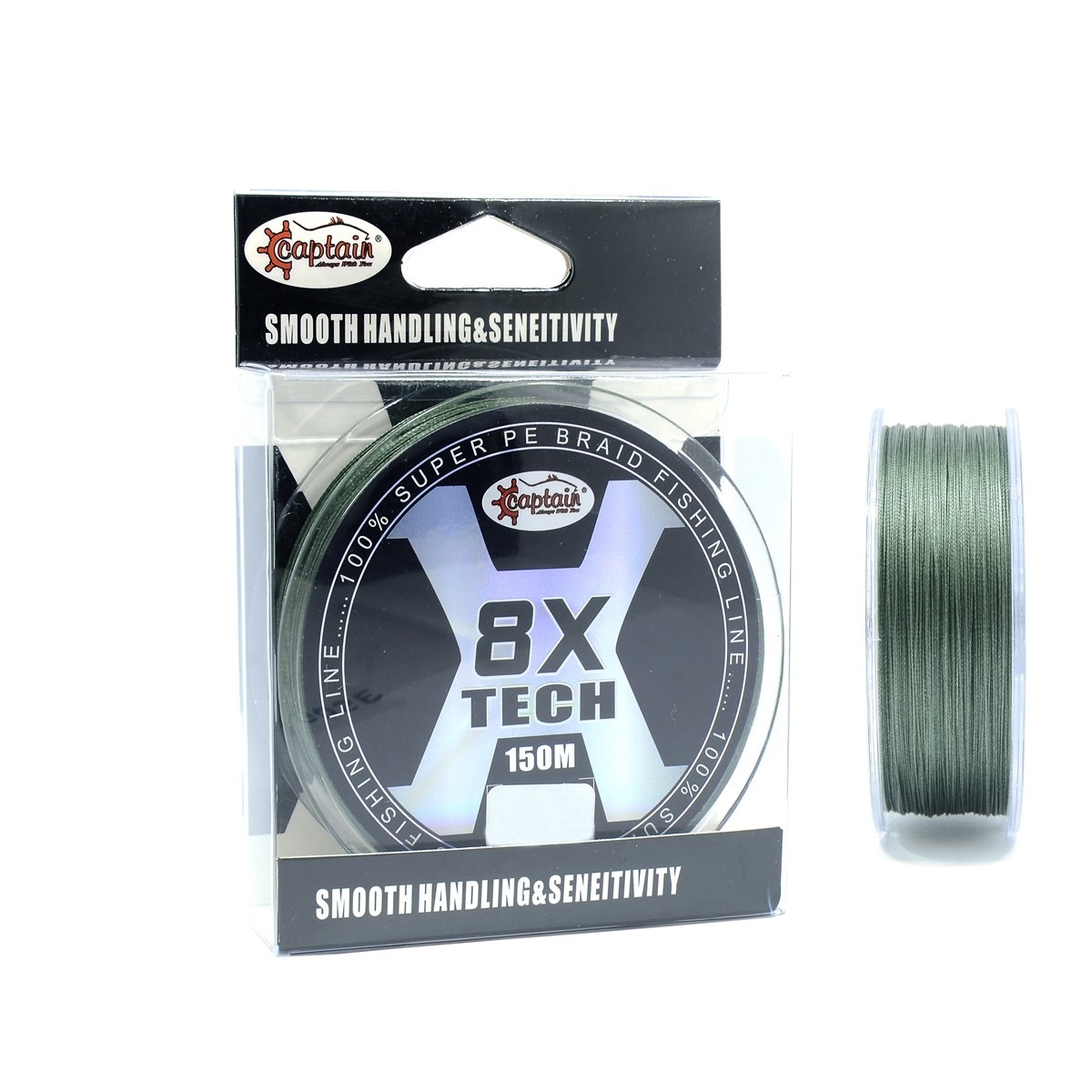 Captain 8Tech PE 8 Örgü Spin İp Misina  150mt Yeşil