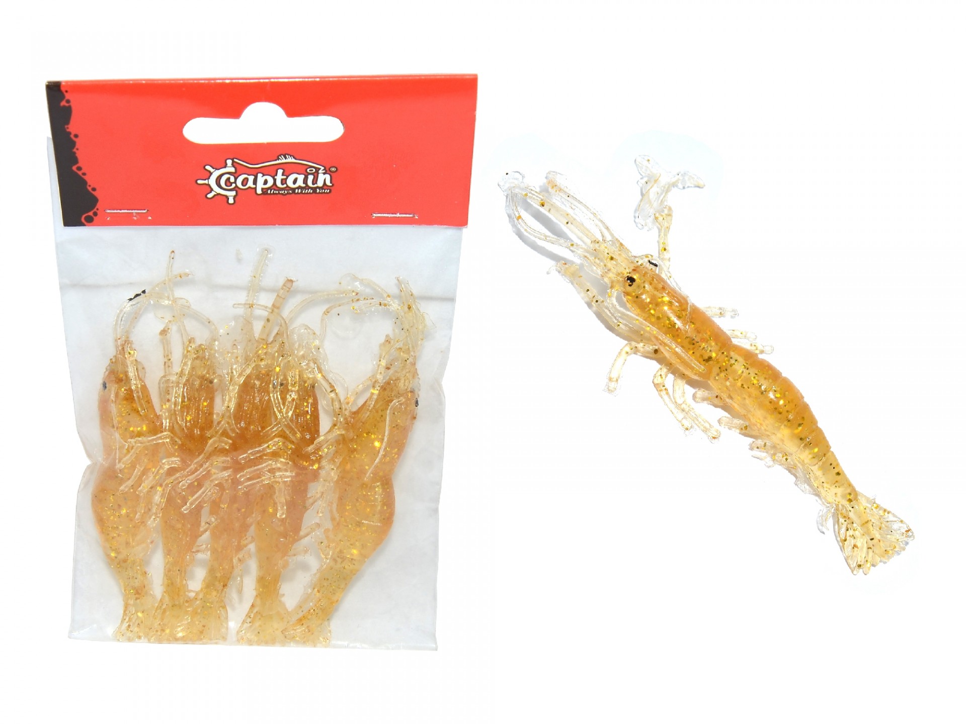 Captain 3060 Silikon Karides 9cm Suni Yem 5'li Paket