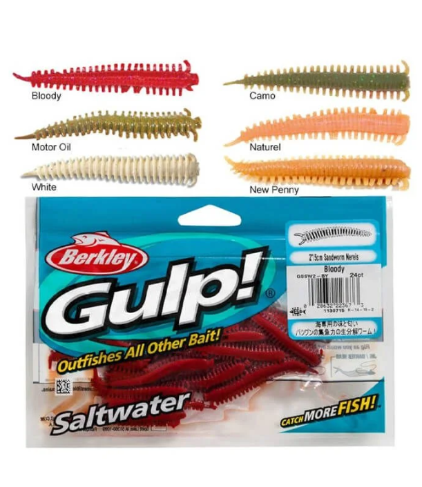 Berkley Gulp Saltwater Sandworm 5cm 16 Adet Lrf Silikon Yem Serisi